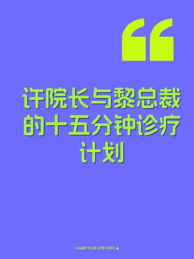 许院长与黎总裁的十五分钟诊疗计划