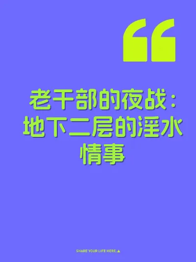 老干部的夜战：地下二层的淫水情事