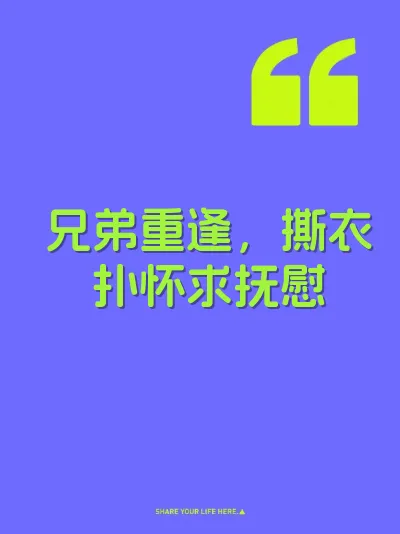 兄弟重逢，撕衣扑怀求抚慰