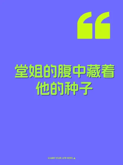 堂姐的腹中藏着他的种子