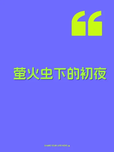 萤火虫下的初夜