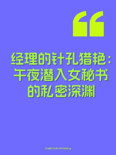经理的针孔猎艳：午夜潜入女秘书的私密深渊