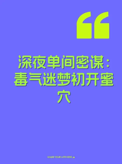 深夜单间密谋：毒气迷梦初开蜜穴