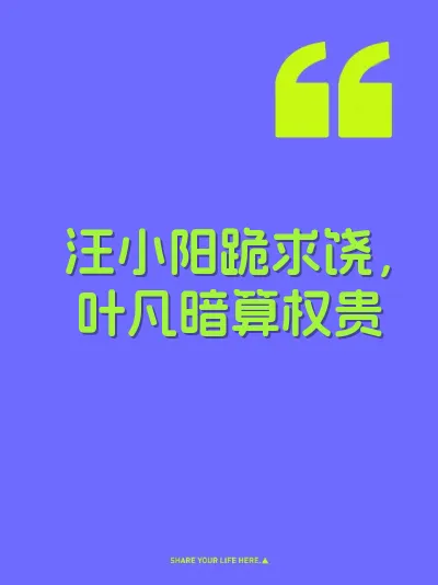 汪小阳跪求饶，叶凡暗算权贵