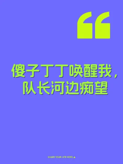 傻子丁丁唤醒我，队长河边痴望