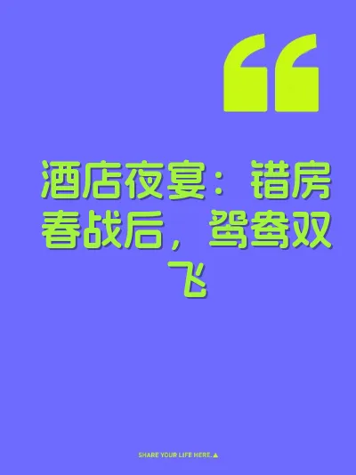 酒店夜宴：错房春战后，鸳鸯双飞