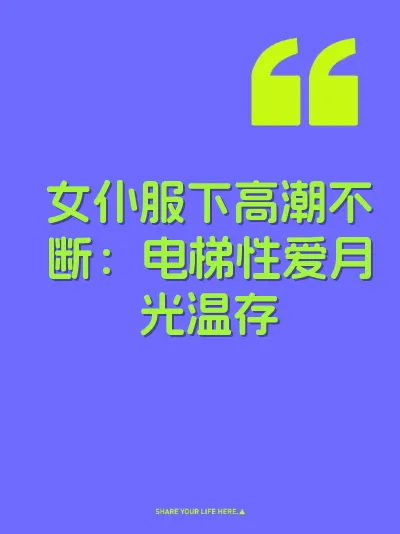 女仆服下高潮不断：电梯性爱月光温存