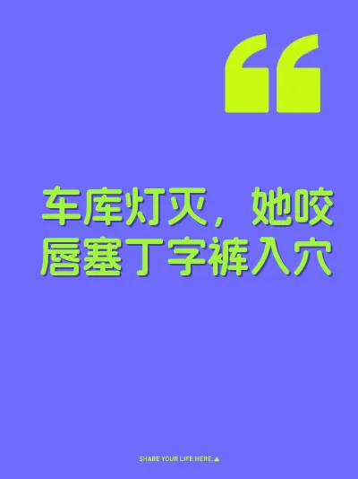 车库灯灭，她咬唇塞丁字裤入穴