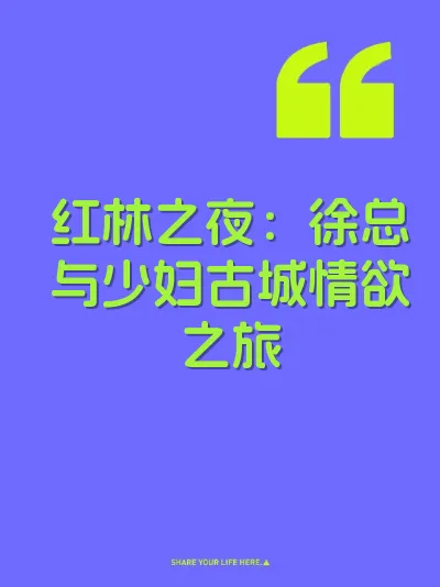 红林之夜：徐总与少妇古城情欲之旅