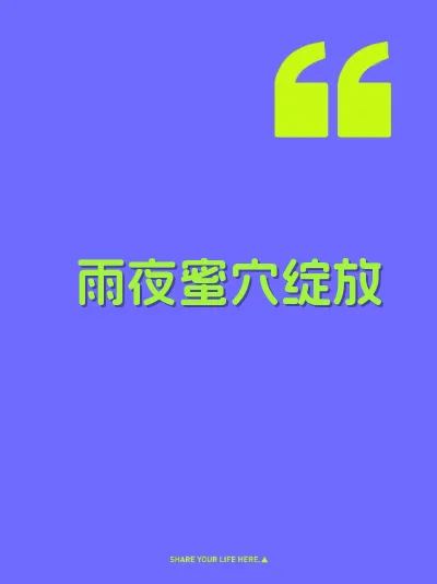 雨夜蜜穴绽放