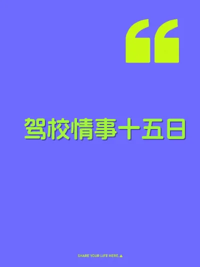 驾校情事十五日
