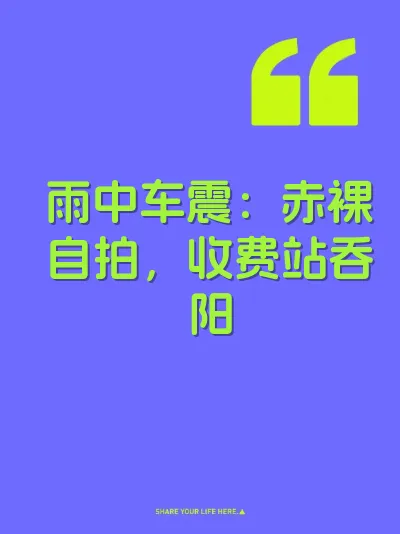 雨中车震：赤裸自拍，收费站吞阳