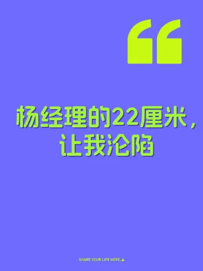 杨经理的22厘米，让我沦陷
