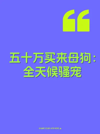 五十万买来母狗：全天候骚宠