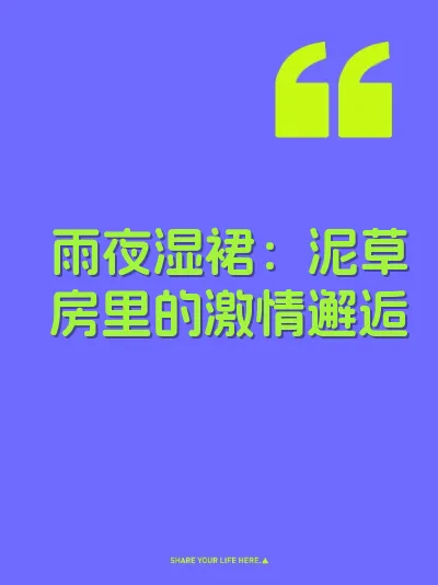 雨夜湿裙：泥草房里的激情邂逅