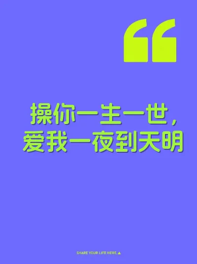 操你一生一世，爱我一夜到天明