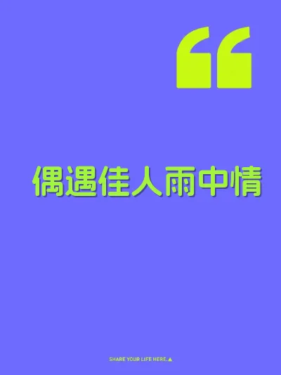 偶遇佳人雨中情