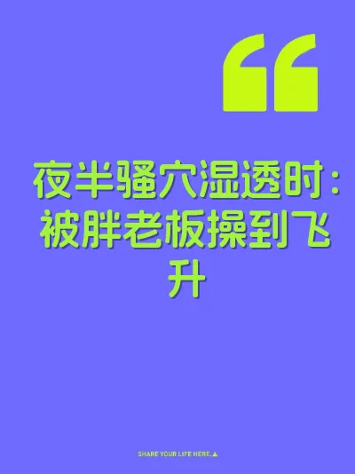 夜半骚穴湿透时：被胖老板操到飞升
