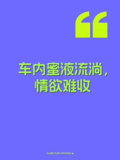 车内蜜液流淌，情欲难收