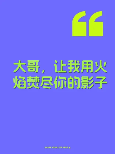 大哥，让我用火焰焚尽你的影子