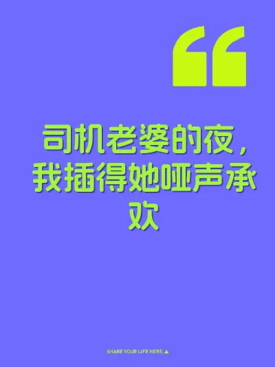 司机老婆的夜，我插得她哑声承欢