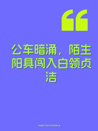 公车暗涌，陌生阳具闯入白领贞洁