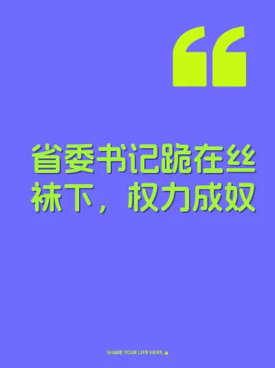 省委书记跪在丝袜下，权力成奴