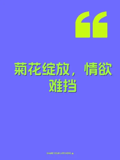 菊花绽放，情欲难挡