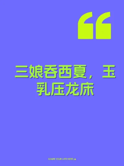 三娘吞西夏,玉乳压龙床