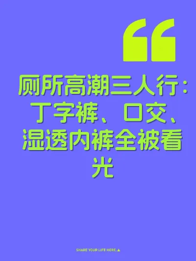 厕所高潮三人行：丁字裤、口交、湿透内裤全被看光