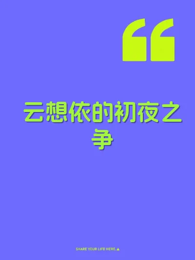 云想依的初夜之争