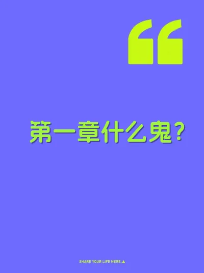 第一章什么鬼？