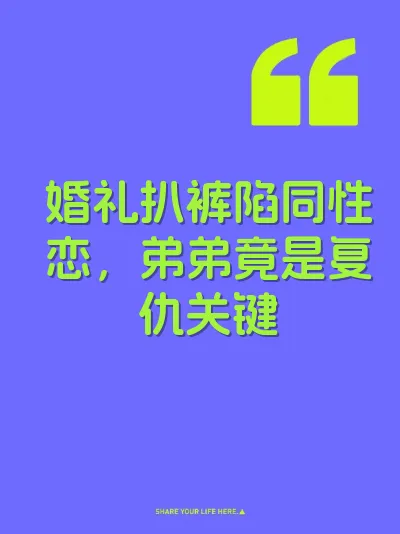婚礼扒裤陷同性恋，弟弟竟是复仇关键
