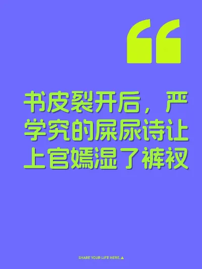 书皮裂开后，严学究的屎尿诗让上官嫣湿了裤衩