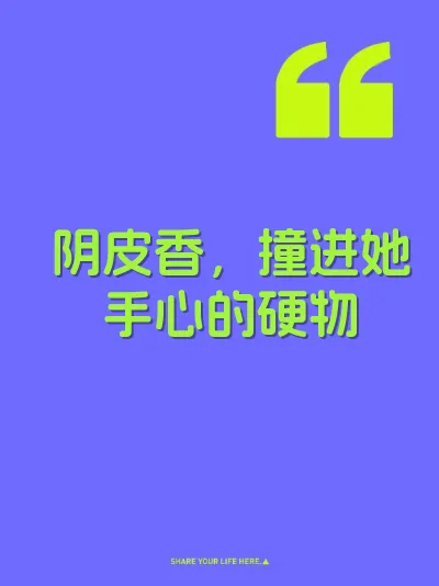 阴皮香，撞进她手心的硬物