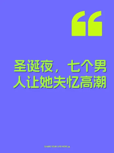 圣诞夜，七个男人让她失忆高潮