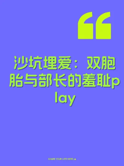 沙坑埋爱：双胞胎与部长的羞耻play