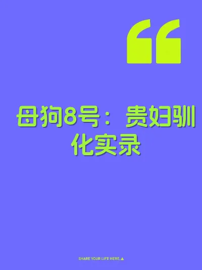 母狗8号：贵妇驯化实录