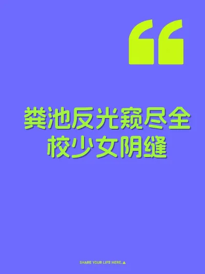 粪池反光窥尽全校少女阴缝
