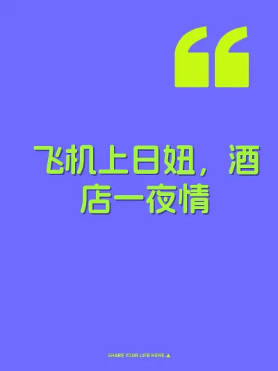 飞机上日妞，酒店一夜情